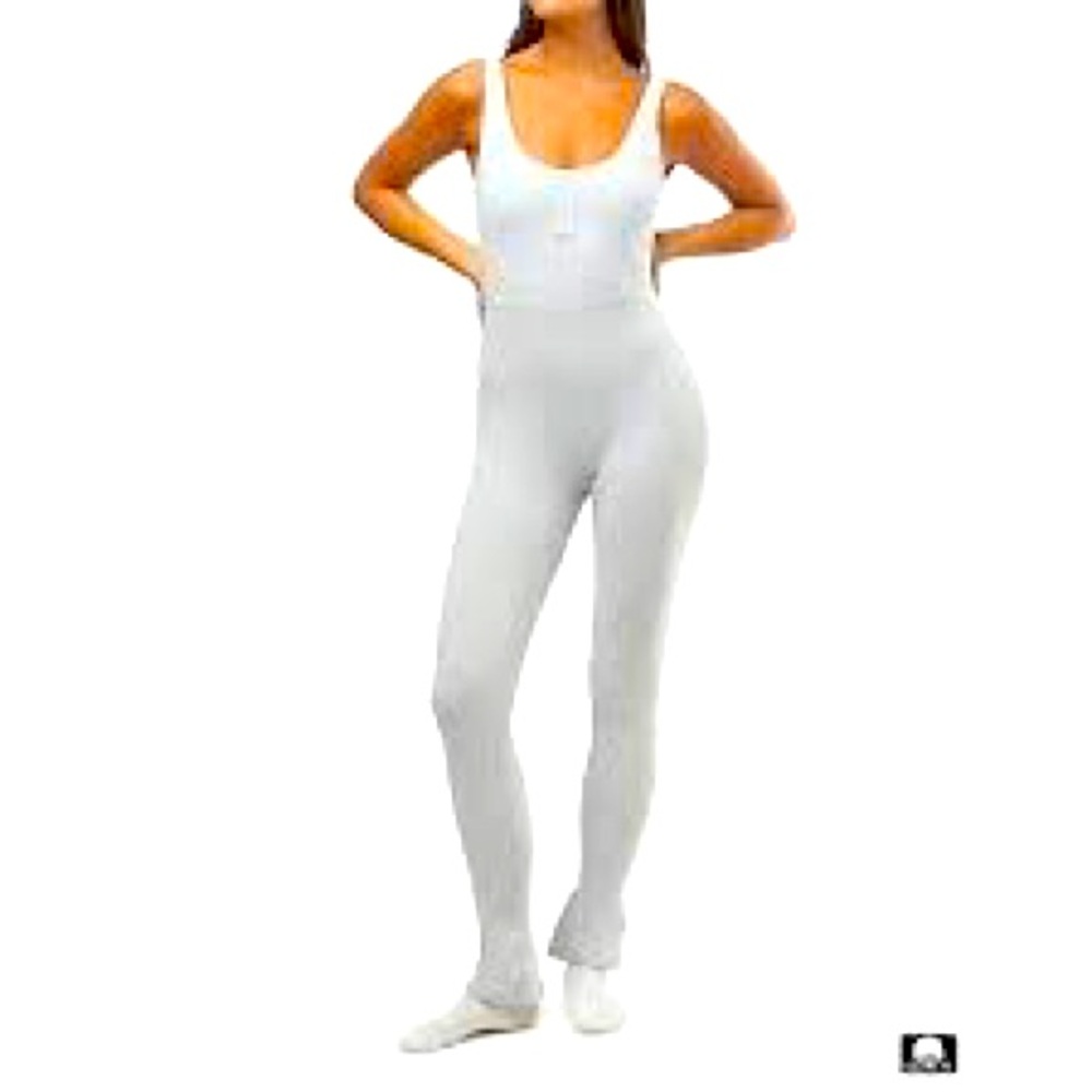 NEW! We Wore What Heather Grey Henley Flare Jumpsuit Large